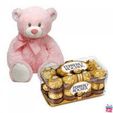 Musical Teddy with Ferrero Rocher 16 Pcs